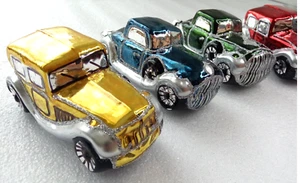 4 New Year Ornaments Ukrainian Glass Christmas Fir-Tree X-mas Decoration Auto - Picture 1 of 9