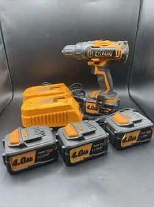 Triton T20 Drill Driver With 4 Batteries And 2 Chargers Used - Picture 1 of 6