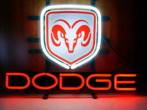 New Dodge Ram Auto Garage Neon Sign Light 14"x10" Lamp Man Cave Decor Bar Glass