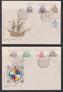 Poland 1964 Sailing Ships x 2 First Day Covers - Picture 1 of 1