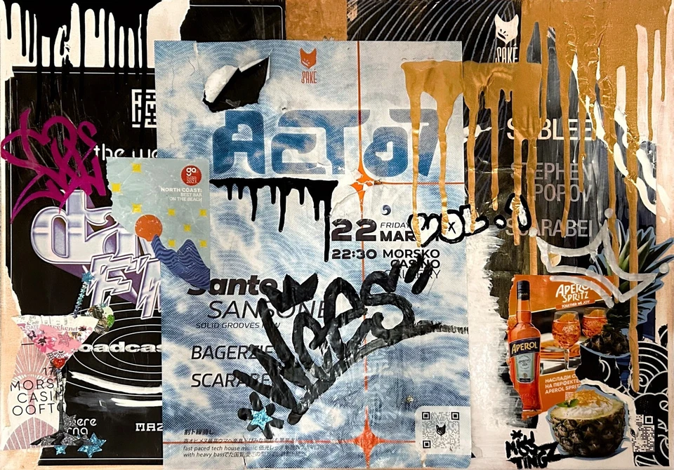 "Memorias de urbanidades costeras" - medios mixtos arte contemporáneo original Foto 1 de 1