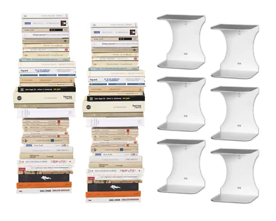 Mensole invisibili, libreria a scomparsa, colore: Bianco, per mettere i libri - Immagine 1 di 4