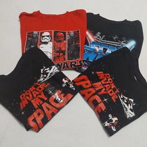 Star Wars Mad Engine Childs Size 8/10 Tees 4 in Bundle Black Red Cotton NEW - Picture 1 of 7