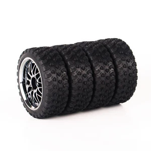 4X 1:10 Rubber On road Tires Wheel Rim 12mm Hex For Rally HPI HSP Racing RC Car - Picture 1 of 9