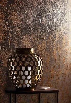 Fleece Wallpaper Patina Effect Brown Copper Metallic Avalon 31644 (€4.87/1sqm) - Image 1 of 2