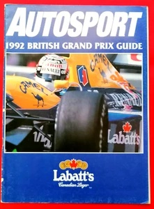 Autosport 1992 BRITISH GP GUIDE - Póster Alesi Ferrari F92A, Brundle & Mansell - Imagen 1 de 9