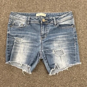 Route 66 Jeans Shorts Womens 8 (30x5) Skinny Distressed Blue Stretch Denim - Picture 1 of 11