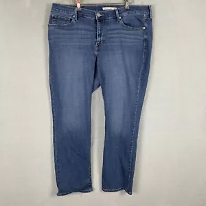 Levi's 414 Classic Straight Jeans Womens Plus 18W Blue Denim Dark Wash Stretch - Picture 1 of 11