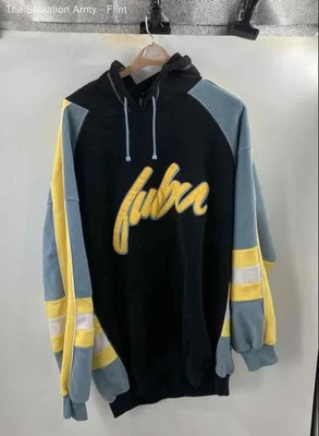 Fubu Mens Black Yellow Blue Long Sleeve Limited Edition Pullover Hoodie Size 2XL - Image 1 of 4