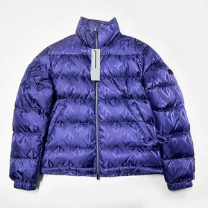 100% AUTHENTIC DIOR CD HOMME SIZE 48 M MENS DOWN PUFFER JACKET PURPLE OBLIQUE - Picture 1 of 23