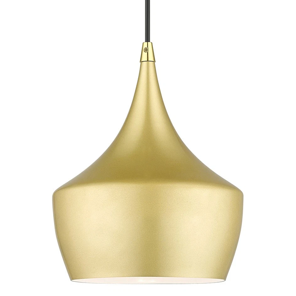 Livex Lighting 41186 华尔道夫 10 英寸宽迷你吊坠 - 软金/抛光黄铜 — 第 1/4 张图片