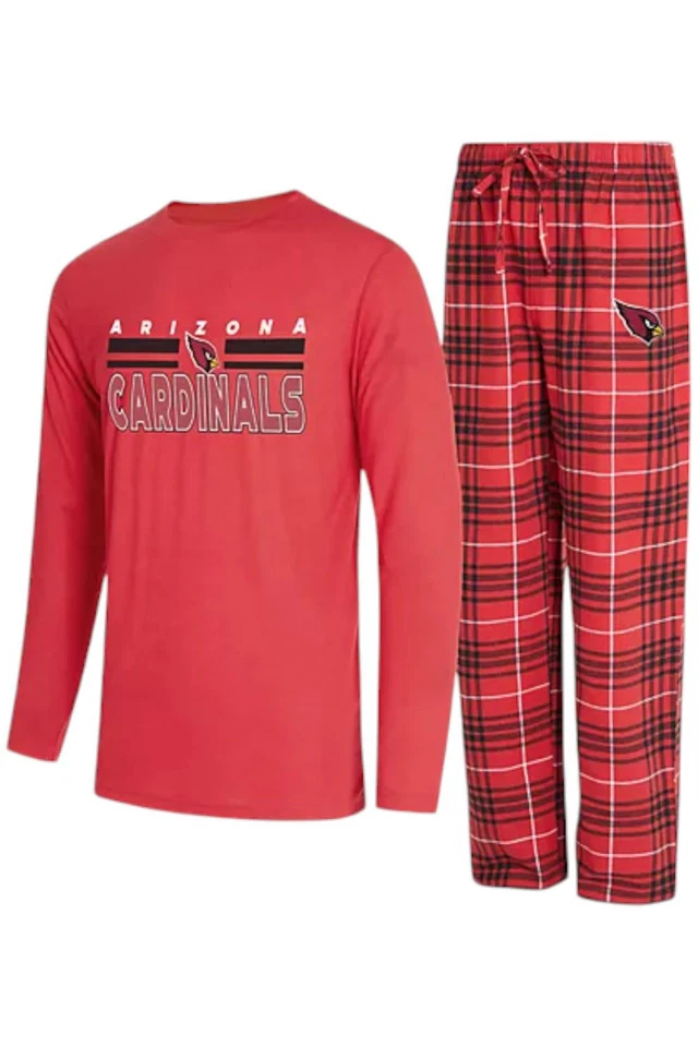 Juego de 2 piezas de camiseta y pijama de franela de manga larga Cardinals de la NFL para hombre Foto 1 de 1