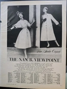 Nan B. 1957 Viewpoint Mujer Rain Shedders Dovima Vintage Moda Anuncio - Imagen 1 de 1