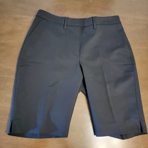 WHBM White House Black Market Shorts Womens 8 Flat Front Bermuda Stretch Black - Picture 1 of 17