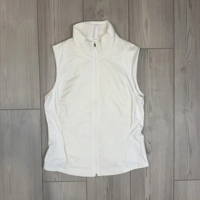 Colete Feminino Lululemon Push Your Pace Running Zíper Completo Ativo Branco Tamanho 10 - Imagem 1 de 4