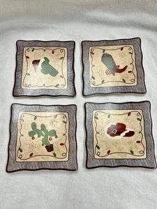Juego de 4 Posavasos "Canyon Ranch Navidad" Botas de Vaquero Sombrero de Cactus - Imagen 1 de 5
