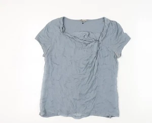 Jigsaw Women's Blue Modal Cotton Cowl Neck T-Shirt L - Picture 1 of 12