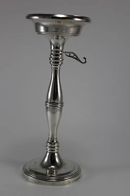 Silver Tone Metal Tall Candle Stick Holder Godinger - Image 1 of 4