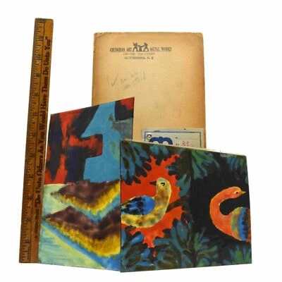 Antigua MUESTRA DE VENDEDOR (?) Azulejo/Panel Pintado "OBRAS METÁLICAS DE ARTE COLOMBIANO" (7 de 8) Foto 1 de 4