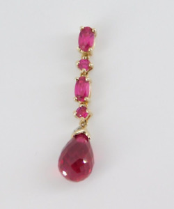 10k Yellow Gold Ruby Lab Created Pendant