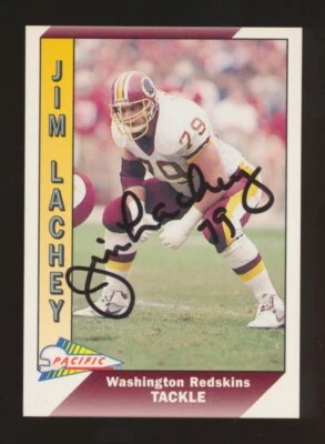 1991 Pacific NFL -#525 JIM LACHEY (Washington Redskins) *AUTOGRAPHED* - Image 1 of 2