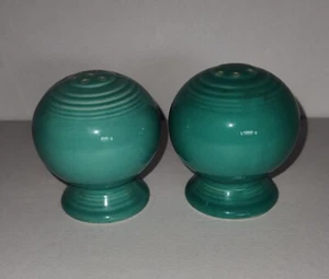 Vintage Fiestaware Salz & Pfeffer Türkis Kugelstreuer Rund Gummistopfen  - Bild 1 von 3