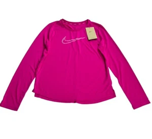 Nike Big Kids Dri-Fit Long Sleeve Training T-shirt, Pink Legend Size M, Soft NWT - Picture 1 of 7