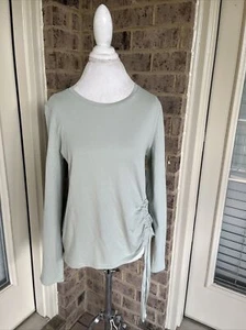 Ease Of Motion Women's Size L Green Long Sleeves T Shirt Side Tie NWT - Picture 1 of 7