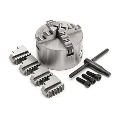 SANOU 4 Jaw Self Centering Metal Lathe Chuck 100mm 4" + Reversable Jaw & Key, K12-100