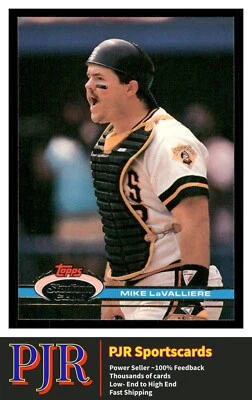 1991 Stadium Club #279a Mike LaValliere Pittsburgh Pirates Extra 35% Off 4+ - Image 1 of 2