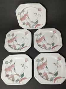 Set of 5 Mikasa Continental Silk Flowers Salad Dessert Plate F3003 Japan 8-1/4" - Picture 1 of 8