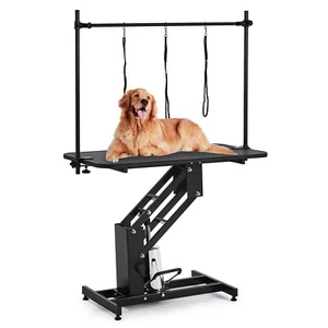 43.3" Hydraulic Dog Grooming Table for Pet with Adjustable Overhead Arm & Noose - Picture 1 of 8