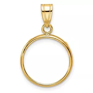 1982-Now $5 Canada 1/10 oz Maple Leaf Prong Set Plain Coin Bezel in 14k Gold - Picture 1 of 7