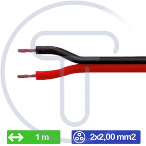 Cavo a piattina 2x2,00 mm2, 1 metro , CCA, guaina pvc, diam 7mm rosso/nero - Imagen 1 de 2