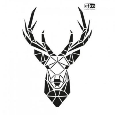 Schablone Hirsch Trophäe Hirschkopf DIN A4 Textil Stencils Landlust  Efco 861a - Bild 1 von 2