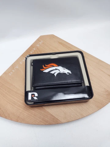 Denver Broncos NFL Embroidered Leather Billfold Wallet Cover