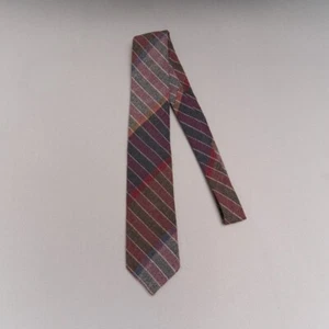 Vintage Wembley Tie Plaid Wool Blend Skinny Necktie 3" x 55" Short - Picture 1 of 11