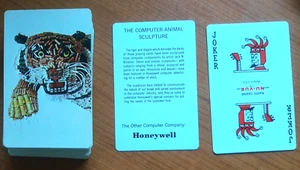 VTG Honeywell Computer Animal Sculpture Binary Playing Cards Tiger Advertising - Picture 1 of 5