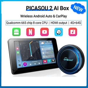 CarPlay AI Box PICASOU2 Wireless Android Auto CarPlay Adapter for Netflix Youtub - Picture 1 of 12