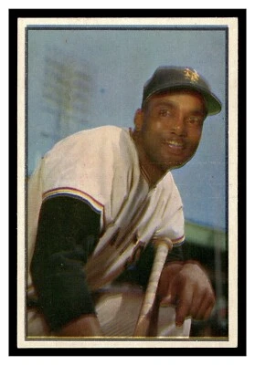 Bowman Color Monte Irvin #51 Hof 1953 alto grado centrado fuera de foco error Foto 1 de 2