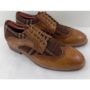 Spring Step L’Artiste Thavo-Plaid tan oxfords - Picture 1 of 11