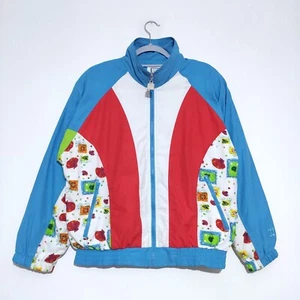 Wilson Herren Vintage Windbreaker Jacke Größe M Rot Blau Full Zip 90s Style - Bild 1 von 17