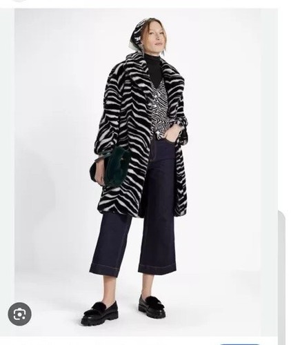 Cappotto zebrato pelliccia sintetica Kate Spade taglia S