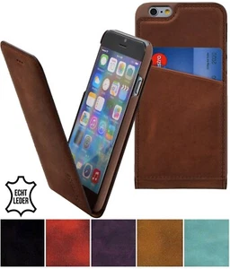 Sac à rabat exclusif en cuir véritable étui pliant housse de téléphone portable pare-chocs pour iPhone 6 | 6s - Photo 1/12