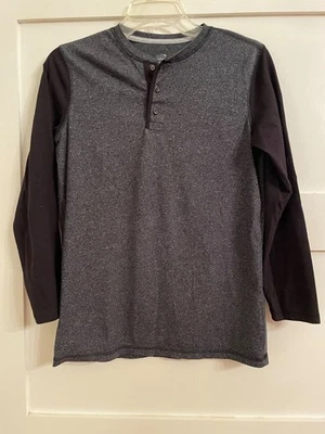 Camiseta Henley de algodón manga larga gris Old Navy Boys XL Foto 1 de 3