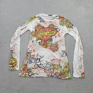 How Cute Shirt Womens XL Performance Tattoo Style Graphic USA Top Long Sleeve - Picture 1 of 13