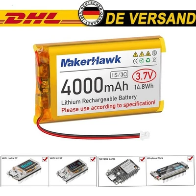 3,7 V 4000mAh LiPo-Akku wiederaufladbar 1S 3C Lithium-Polymer-Akku JST 1,25 DHL - Bild 1 von 4
