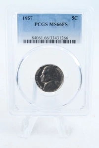 1957-P PCGS MS66FS Jefferson Nickel Full Steps Business Strike 5C - Picture 1 of 2