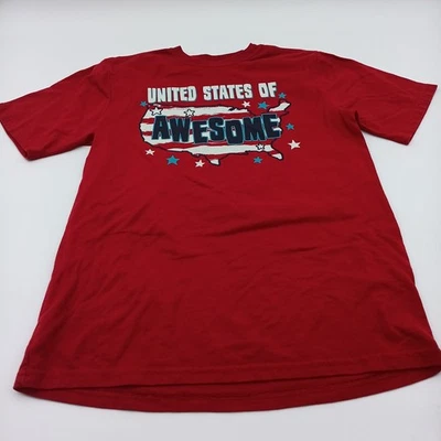 United States Of Awesome Shirt Boys 2XL 18 Red Graphic Tee - Image 1 of 4