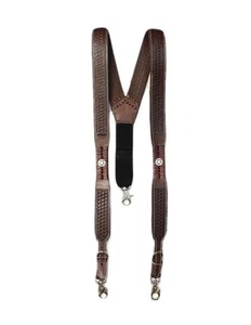 Nocona Western Suspenders Mens Galluse Embossed Star Sorrel N8512629 - Picture 1 of 1